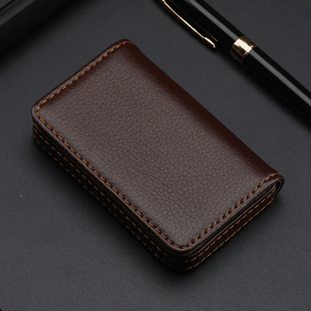 Sized Stitched PU Leather Cred - Index Card Holder 评论和价格