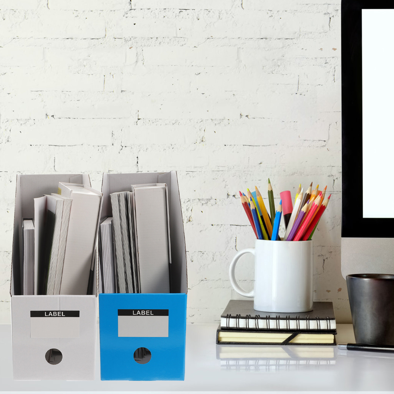 3Pcs Desktop File Folder Organ - Magazine Holder Rack 评论和价格