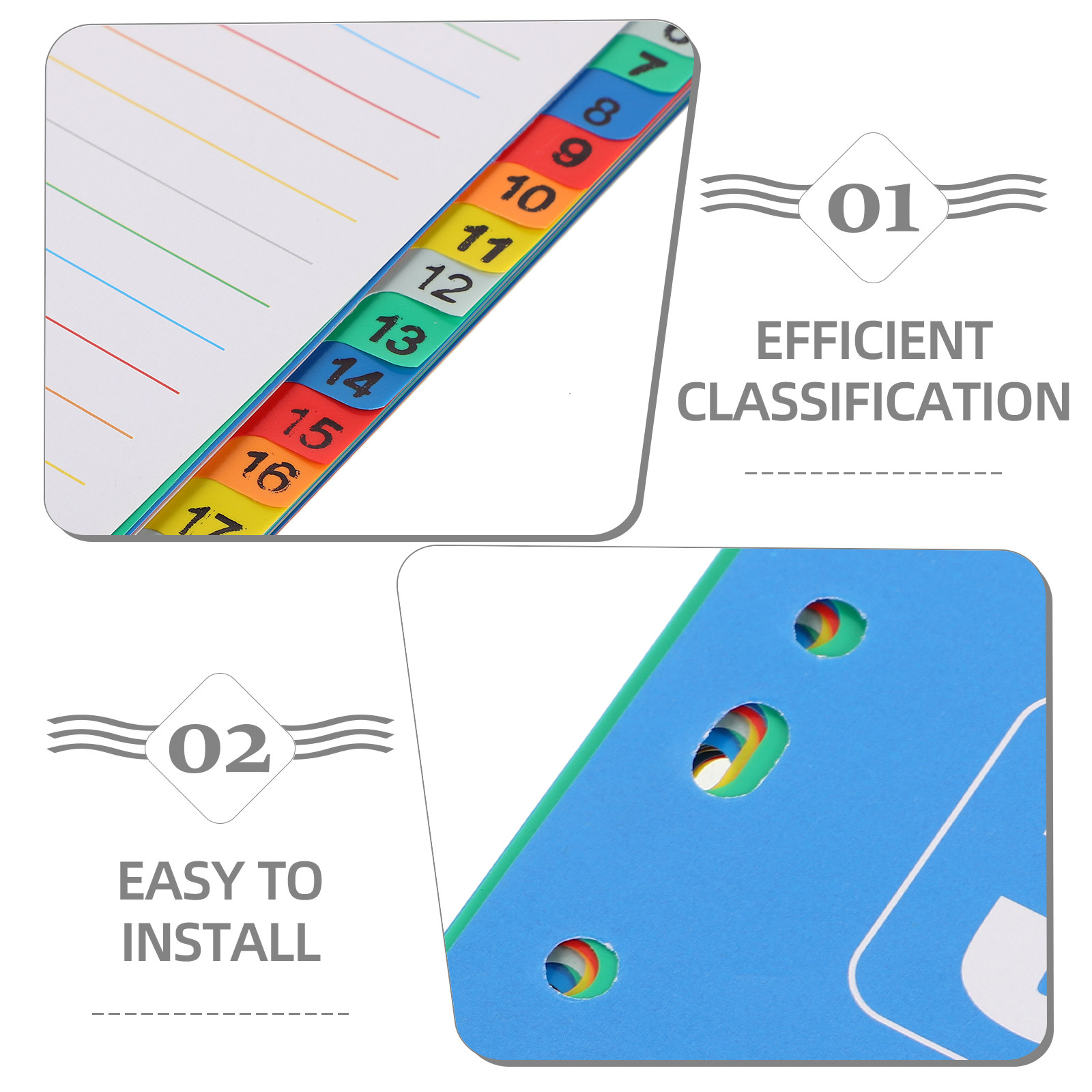 1Set Dividers A4 11-Hole Tabs  - Tab Divider A4 评论和价格
