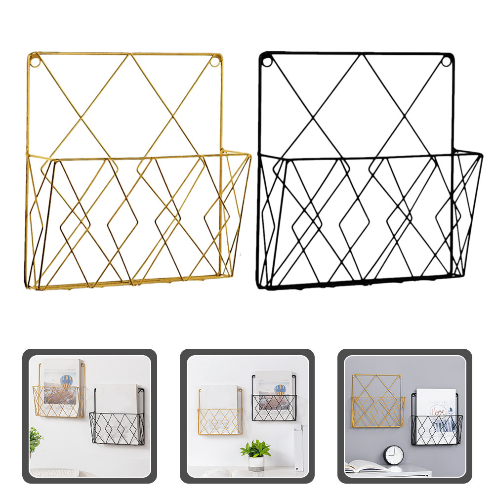 2Pcs Premium Metal Wall File O - Magazine Holder Rack 评论和价格
