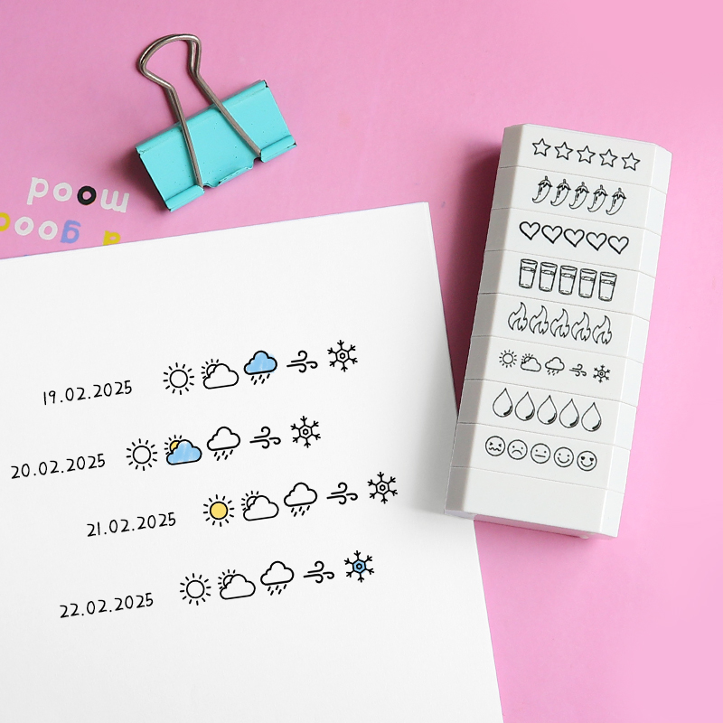 8-layer Stamp 5 Star Rating Mo - Rubber Date Stamp 评论和价格